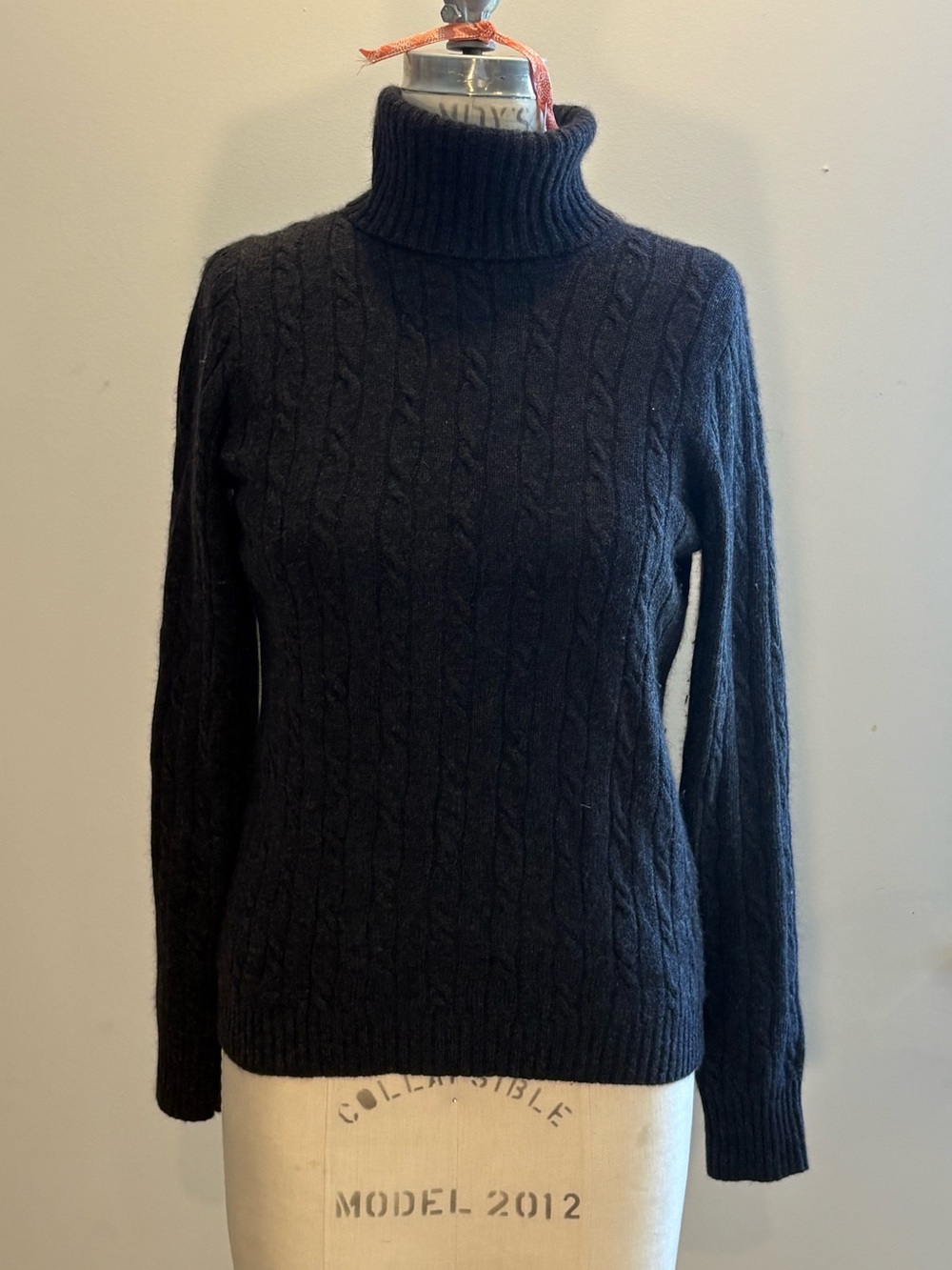 J. crew cable knit turtleneck sweater merino wool